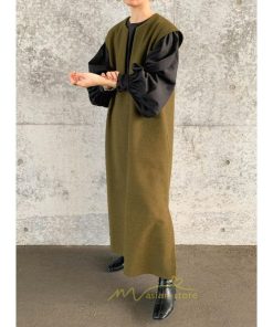 マキシ | ワンピース ジャンパースカート ジャンスカ 深Vネック ロングワンピース Vネック スリット入りロングワンピース ノースリーブ オフィス 大人 30代40代