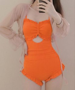 ビキニ | 韓国風ワンピース水着体型カバー大人可愛い