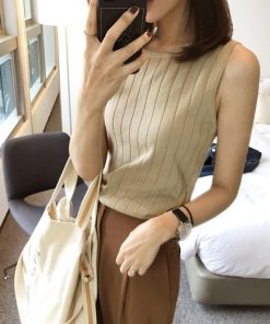 ニット・セーター | ニット サマーニット 春 無地 トップス リブニット タンクトップ レディース