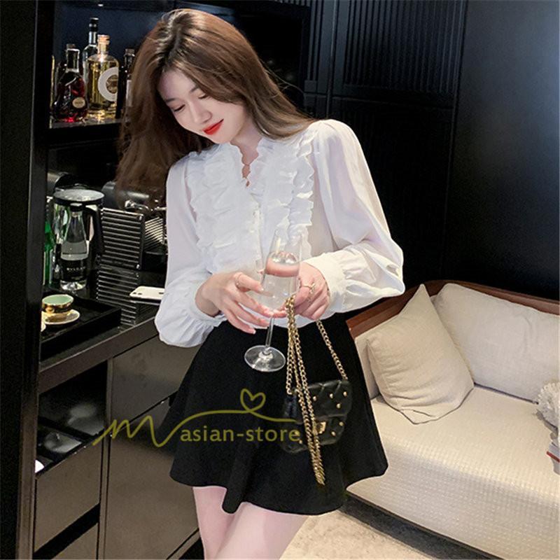 シャツ・ブラウス | ブラウス レディース 長袖 フォーマル 白 オフィス 無地 シャツ ビジネス フリル おしゃれ 入学式 卒業式 上品 お出かけ 面接 カジュアル 20代30代40代 きれいめ