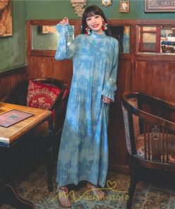 マキシ | ワンピース 大人ワンピース ロングワンピース マキシワンピース レディース 長袖 ゆったり 上品 体型カバー エレガント 結婚式 二次会 ドレス フランス風