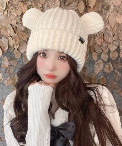 ニット帽 | くま耳レディース帽子 韓国風