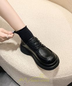 ローファー | レディース 厚底シューズ  JK パンプス 太めヒール 靴ひも 黒 女子靴 オシャレ 通学 コンフォート 通勤 10代20代30代40代 送料無料