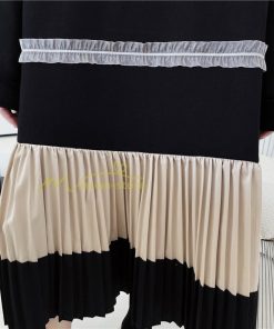 マキシ | スウェットワンピース ロングワンピース スウェット プリーツ裾 切り替え ゆったり 体型カバー 大きいサイズ 50代 かわいい 秋冬 大人 20代30代