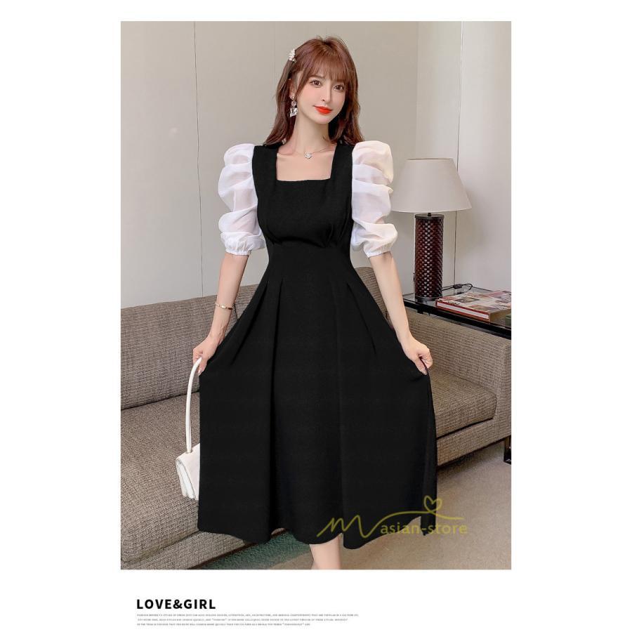 ミディアム | ワンピース レディース きれいめ フォーマルワンピース 結婚式 ドレス 二次会 膝丈ワンピース 40代 カジュアル ナチュラル お出かけ レトロ風 韓国ファッション