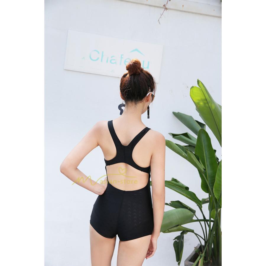 水着 | フィットネスレディース 競泳ワンピース スイムウェア オールインワン 練習用 インナー付 キャップ付 温泉20代30代40代50代 体型カバー 上品