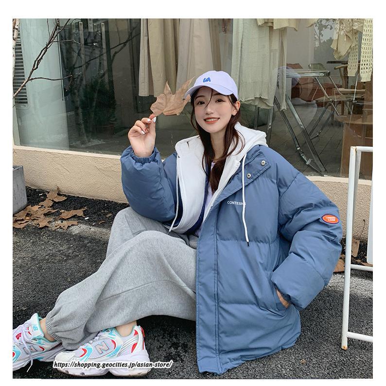 ダウンジャケット コート | フェイクレイヤードダウンジャケット 重ね着風ジャケット 中綿ジャケット アウター ダウン 防風 防寒 フード付き 秋冬コート ジップアップ レディース