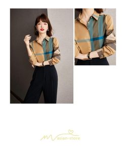 シャツ・ブラウス | ブラウス レディース 長袖 50代 チェック柄 シャツ コットン トップス きれい 40代 30代 20代 カジュアル 通勤 お出かけ 食事会 お出かけ 女子会 デート