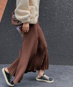 フレアスカート | ニットスカート レディース ハイウエスト フレアスカート