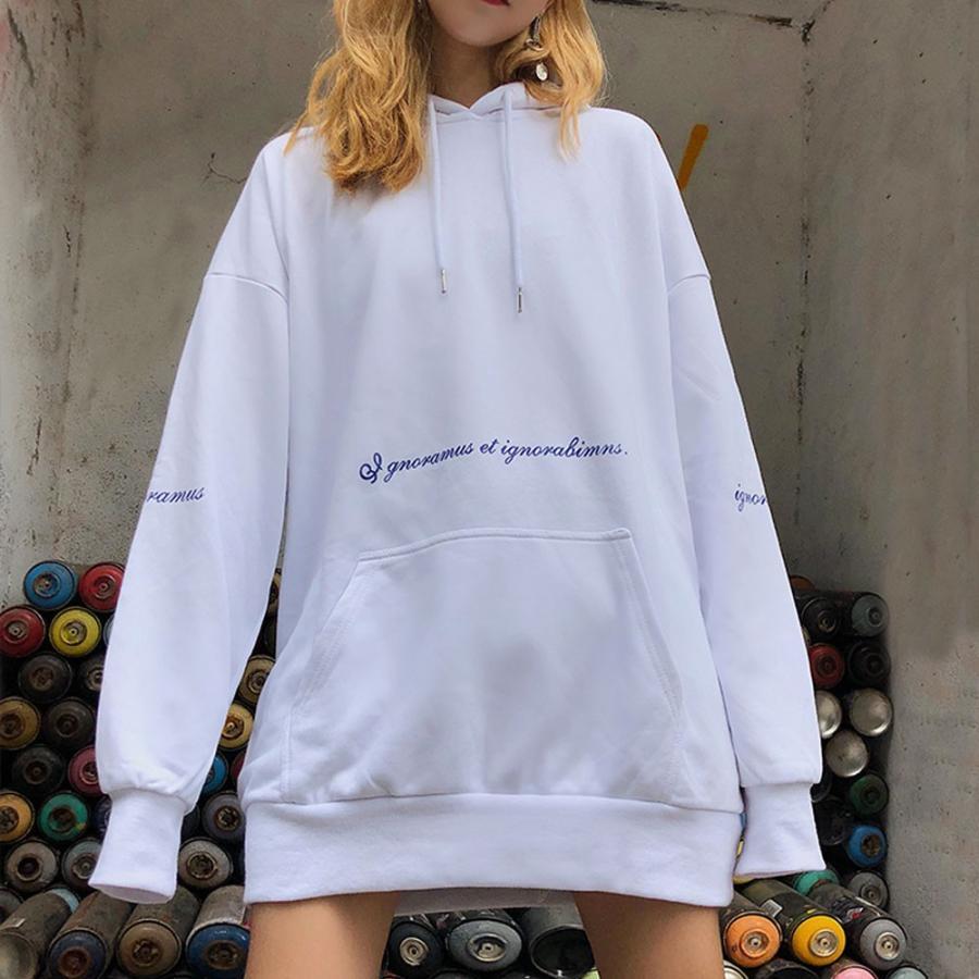 パーカ | 秋冬 韓国 長袖 レディース 大きいサイズロング 裏起毛 体系カバー 人気 トップス パーカー