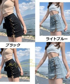 ショートパンツ | スカート風レディースデニムショーパン ハイウエスト 短パン 20代30代40代 カジュアル 通勤通学