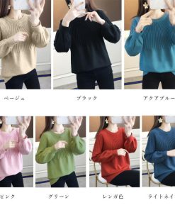 ニット・セーター | 求心編みニットトップスパフスリーブ 韓国