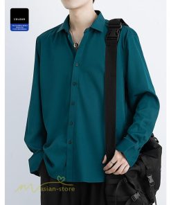 シャツ | トップス メンズ 長袖 ジャケット カジュアル無地 ゆったり メンズ オーバーライトアウター メンズ長袖シャツ