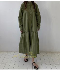 マキシ | シャツワンピース ワンピース 秋 春 レディース ロングワンピース 長袖 ロング丈 マキシ丈 体型カバー 無地 ゆったり 着痩せ 30代 40代 カジュアル 50代 夏物