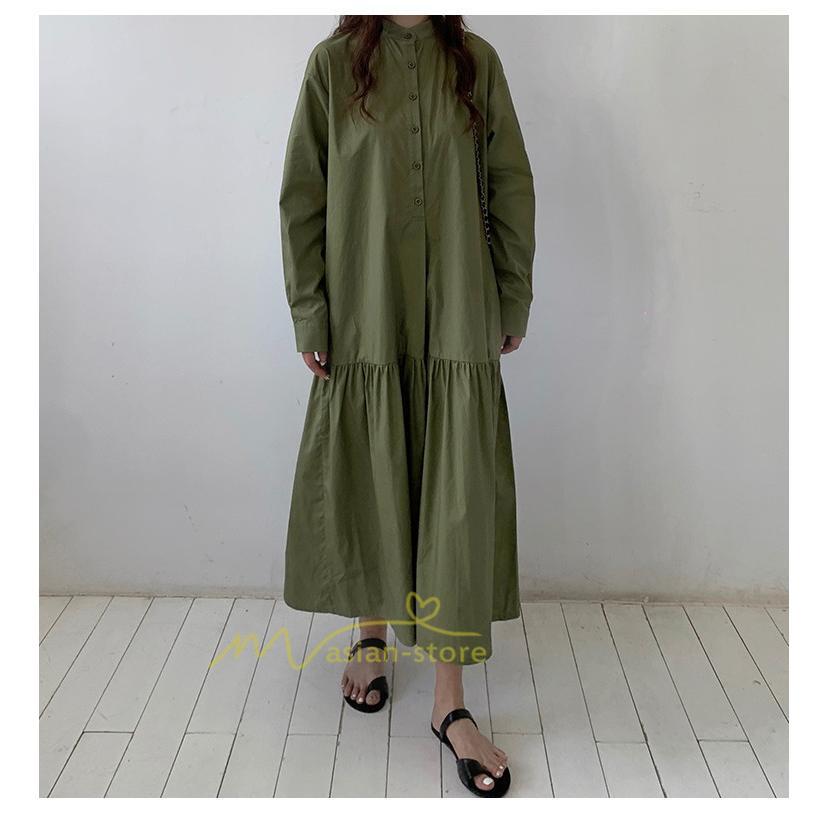 マキシ | シャツワンピース ワンピース 秋 春 レディース ロングワンピース 長袖 ロング丈 マキシ丈 体型カバー 無地 ゆったり 着痩せ 30代 40代 カジュアル 50代 夏物