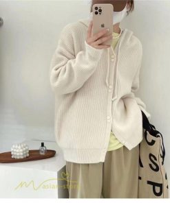 カーディガン | ニットニットパーカー セーター フード付き アウター 羽織り 秋冬 レディース トップス 通学通勤 ゆったり 7色 厚手 ニットアウター 20代40代