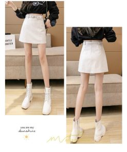 スカート | ミニレディース レザー ハイウエスト フェイクレザー ミニ丈 ショート セクシー Aライン ベルト付き 可愛い お出かけ 二次会 キレイめ　 女子会 デート