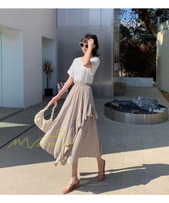 スカート | シフォンスカートマキシスカートフレアシフォンマキシ丈スカート夏 リゾートウエストゴムロングスカート結婚式 20代30代40代50代 カジュアル 不規則