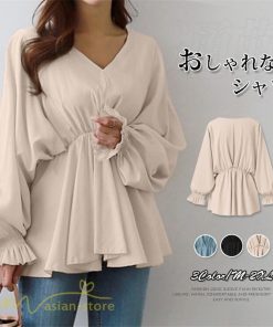 シャツ・ブラウス | ブラウス レディース トップス 長袖 シャツブラウス オフィス 薄手 長袖ブラウス 無地 おしゃれ Vネックブラウス ゆったり 通勤通学 OL シャツ フォーマル 大人
