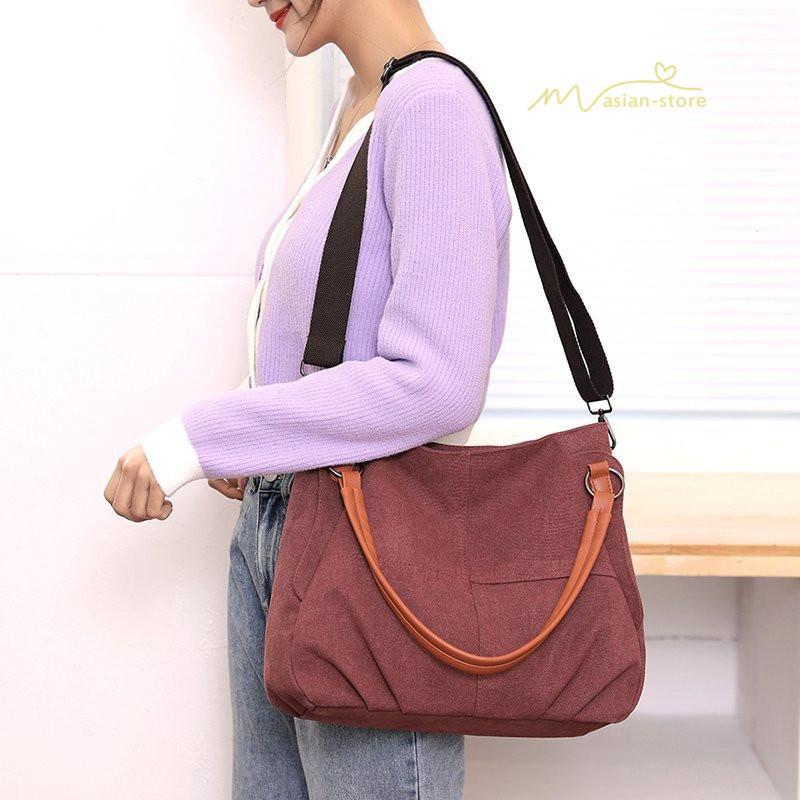 女性用バッグ | トートバッグ レディース ショルダーバック 大きめ ママバッグ 多収納 鞄 肩掛け 多機能バッグ 手提げかばん キャンパス ズック 斜めがけ 帆布 大容量