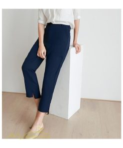 スラックス | ボトムス 夏 レディース 着痩せ 日常感 ゆったり OL ハイウエスト カジュアル ビジネスパンツ オフィス パンツ フォーマル 夏コーデ 9分丈 おしゃれ