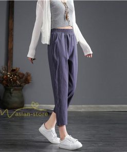 チノ・テーパード・ジョガー・スキニーパン | パンツ テーパードパンツ レディース 無地 9分丈 秋 リネン混 着痩せ シンプル 可愛い ウエストゴム カジュアル ワイドパンツ ゆったり OL ビジネス きれいめ