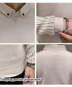 ニット・セーター | セーター メンズ ビジネス レイヤード風 カジュアル ボーダー カッコウイイ 秋 冬 20代 30代 着回し メンズトップス シンプル 40代 50代 大きいサイズ