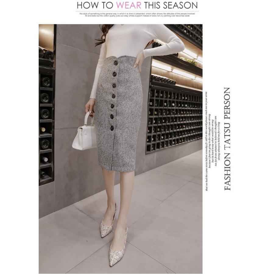 在庫ある | 短納期巻きスカート タイトスカート ハイウエスト 膝下丈スカート ビジネススカート フォーマルオフィス ラシャスカート エレガント OL 通勤 着痩せ フェミニン