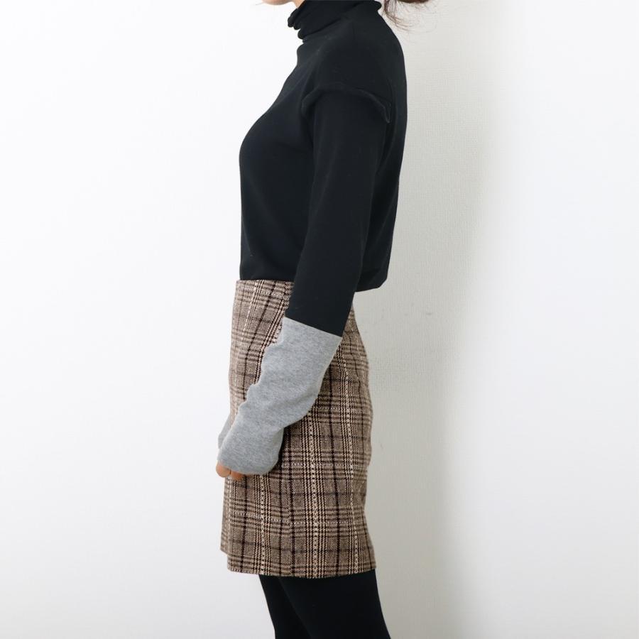 タイトスカート | チェック ミニスカート レディース ハイウエスト Aラインスカート 裏地付きウールスカート