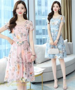ミディアム | ワンピース レディース 半袖 膝丈 ミディアムワンピース 花柄 きれいめ おしゃれ カジュアル 大きいサイズ お出かけ 40代 フェミニン 上品 エレガント 30代