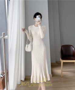 ニットワンピース | ロングワンピース ワンピース レディース ロング丈 秋 冬 マーメイド 着痩せ セクシー 足細効果 韓国風 20代30代40代50代 フェミニン