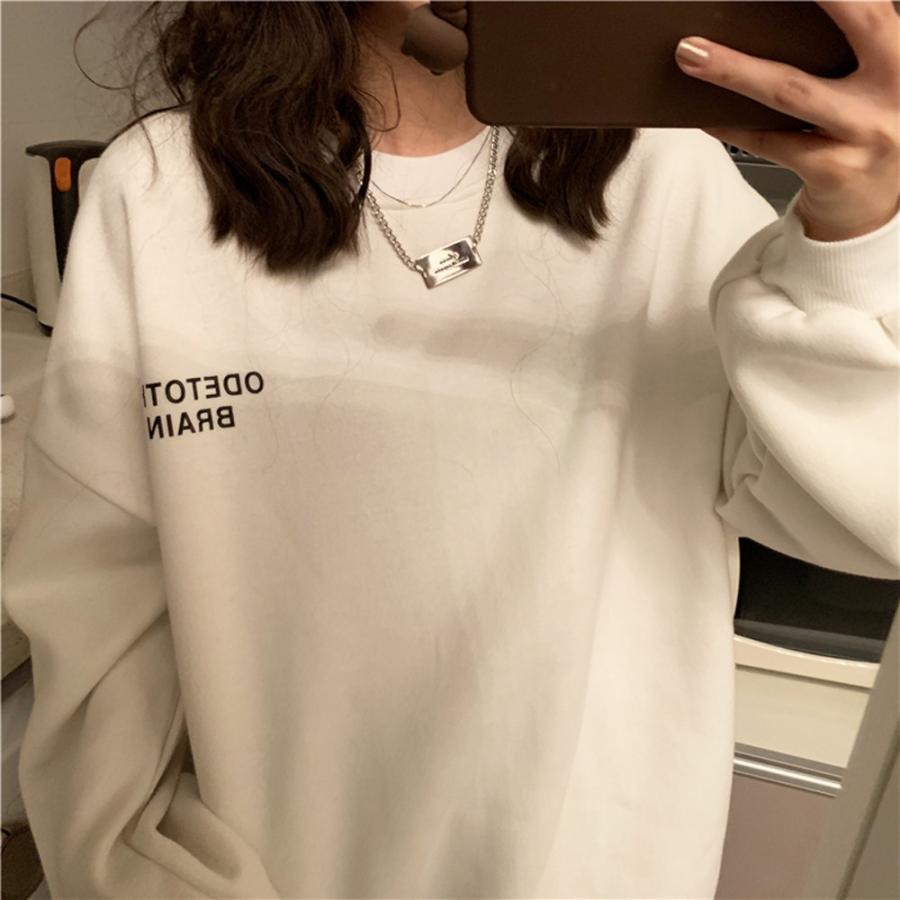 パーカ | 裏起毛 オーバーサイズ プルオーバー 体型カバー 長袖 トップス トレーナー スウェット レディース