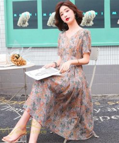 ミディアム | ワンピース Aライン レディース 着痩せ 上品 カジュアルワンピース 大きいサイズ きれいめ Vネック ひざ下丈 ミディアムワンピース お出かけ 通勤通学 30代40代