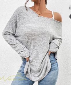 ｔシャツ・カットソー | 長袖Tシャツ レディース 秋物 フェイクTシャツ 切り替え カットソー ロングｔ 無地 肩出し ゆったり キャミソールTシャツ 長袖 Tシャツ 大きいサイズ 女性