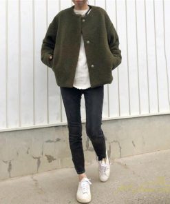 コート・ジャケット | ノーカラーコート レディース 秋冬 ショート丈 長袖 アウター ファーコート 羽織り ゆったりシルエット 無地 トップス 秋アウター 可愛い 秋コート ラムコート