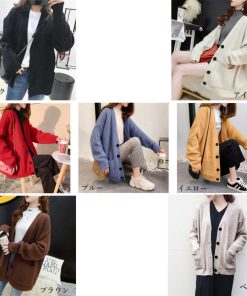 カーディガン | アウター ゆったりVネック ポケット付き 体型カバー 羽織 カーデトップス 無地 おしゃれ ニットレディース