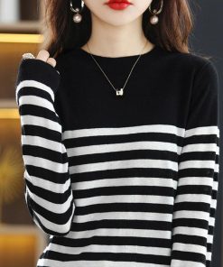 ニット・セーター | ボーダー柄 ニットセータ ラウンドネック