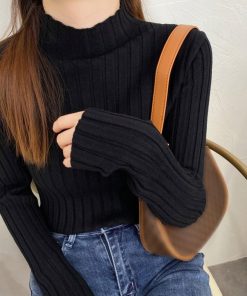 ニット・セーター | リブニットトップス プチハイネック