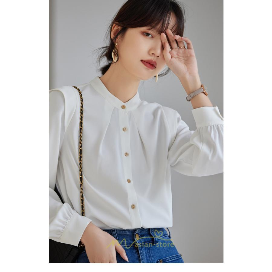 シャツ・ブラウス | ブラウス レディース 長袖 50代 白 シャツ ゆったり トップス きれいめ フォーマル 上品 フェミニン シフォン 高品質 20代 通勤 フォーマル 30代 40代 OL