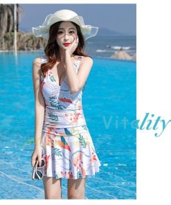 水着 | レディース ワンピース 体型カバー ママ オトナ女子 露出控えめ セクシー Vネック キャミソール 20代30代40代50代 リゾート プリント きれいめ カジュアル