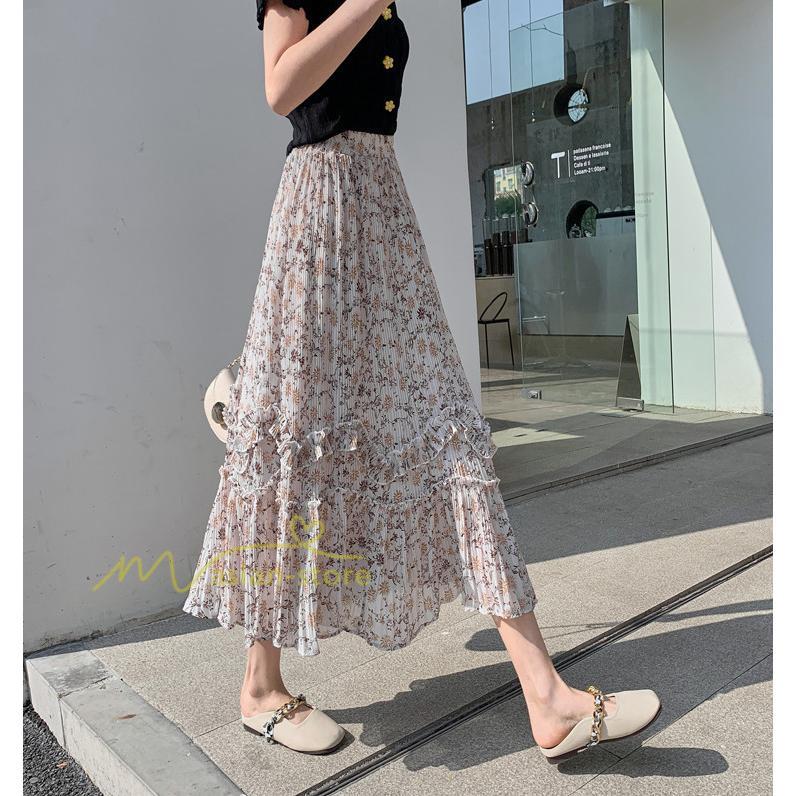 スカート | ロング 秋 花柄 柔らか ボトムス レディース ロングマキシ丈 シンプル 無地 カジュアル 着痩せ コーデ 春 30代 秋20代 40代 50代 夏物 夏