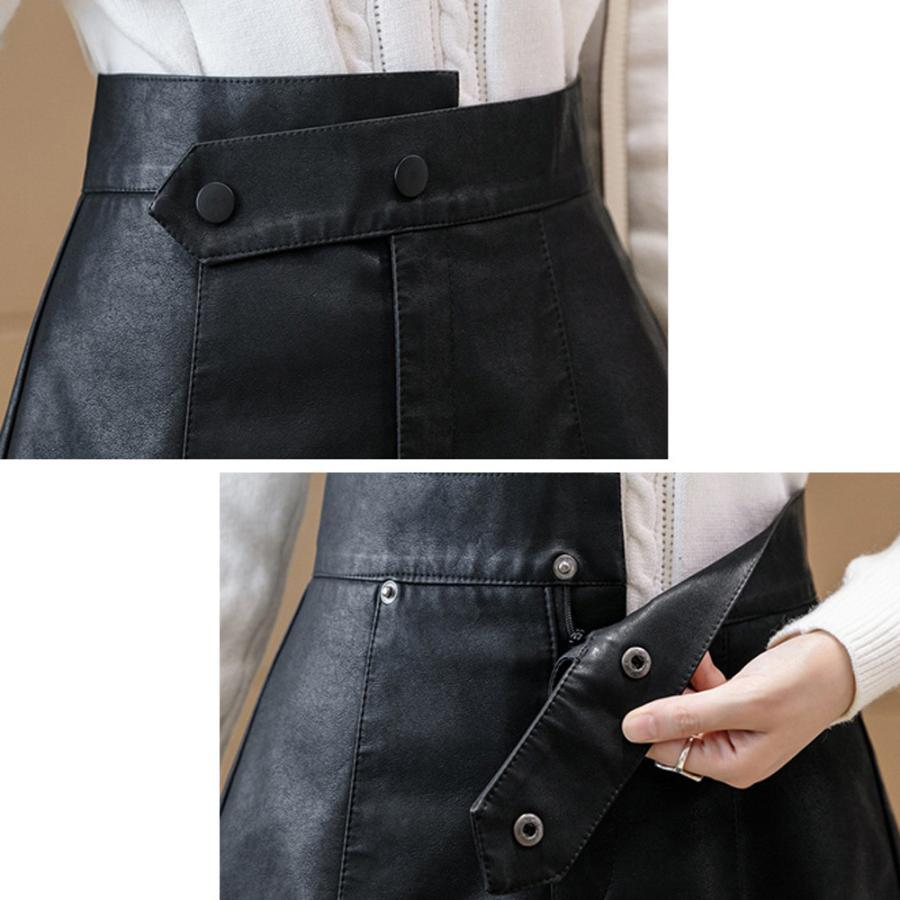 ミニスカート | PUレザー ハイウエスト