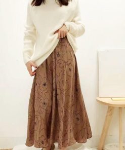 マキシスカート | 柄 ロングスカート 春 ウエストゴム スカート ミモレ丈スカート