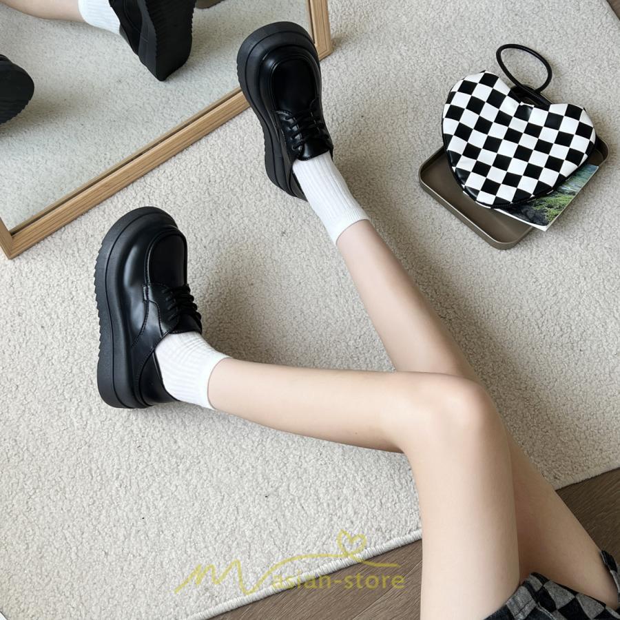 ローファー | ドレスシューズ レディース 靴 合皮 厚底靴 編み上げ 韓国風 歩きやすい 学生靴 通勤 通学 パンプス 春 夏 秋 発表会 入学 卒業 卒園 冬 入園