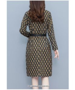 マキシ | ワンピース レディース 柄 大きいサイズ 膝丈 長袖 きれいめ 30代 40代 50代 着やせ 上品 キレイめ レトロ風 オシャレ カジュアル 春秋冬