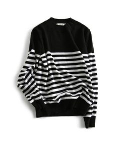 ニット・セーター | ボーダー柄 ニットセータ ラウンドネック