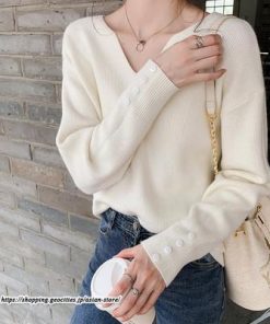 ニット・セーター | ニット カットソー セーター レディース トップス 秋冬 春 長袖 ニットセーター プルオーバー Vネック スリム ニットトップス 春秋 通勤 柔らかい 通学 伸縮性