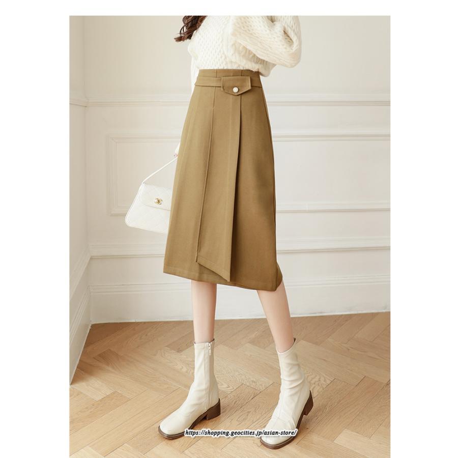 スカート | ミモレ丈ひざ丈レディース 無地 きれいめ 30代 40代 50代 着やせ 上品 通勤 通学 ラシャ 通勤 キレイめ 2022新作 暖か 秋冬