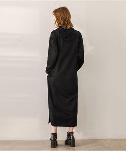 マキシ | パーカーワンピース 春 ライトスウェット ロングワンピース ロングパーカー ミモレ丈 長袖 レディース サイドポケット フード付き 大人 無地 通学通勤 可愛い