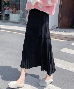 フレアスカート | カジュアル Aラインスカート ボトムス ティアードスカート レディース ニットスカート プリーツスカート体型カバー 着やせ ウエストゴム